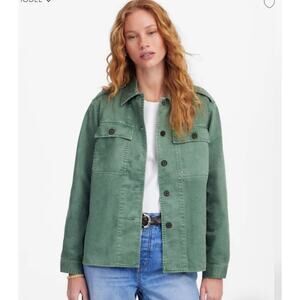 NWT Madewell Olive Green Military Shirt Jacket XXS Utility Cotton Blend Classic